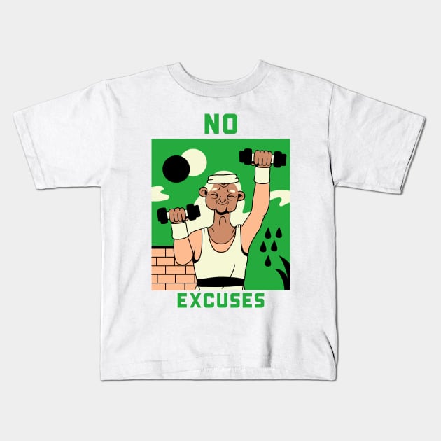 No Excuses Kids T-Shirt by YungBick